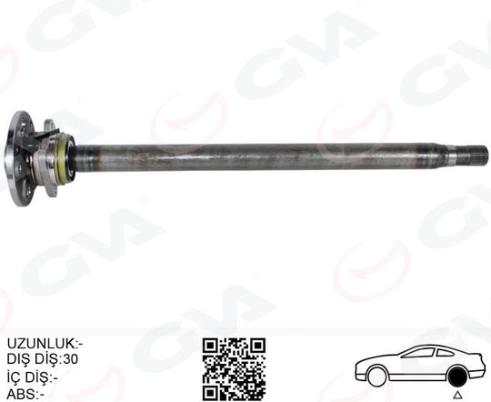 GVAAks Mılı Arka Sol Kalın Kısa 840Mm Mercedes Sprınter B906 . Vw Crafter 30-35-50 Z:29-30 PoryalıGVA 4499154