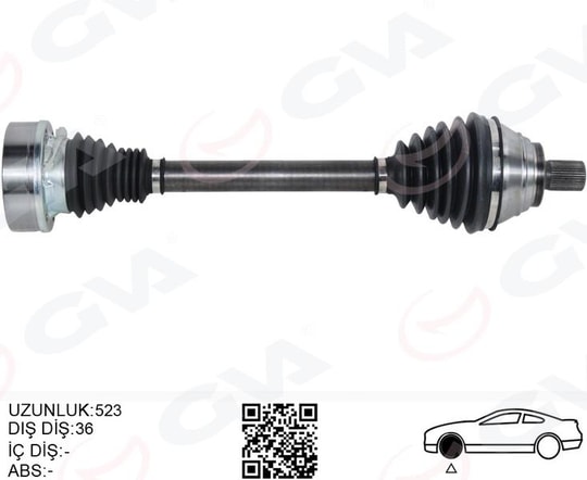 GVAAks Ön Sol Golf Plus 1.9Tdı 05- Golf V 1.9Tdı 03- Golf Vı 2.0Tdı 08- Toruran 1.9Tdı 03-GVA 4475093