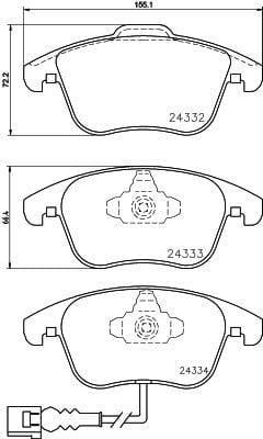 AudiAudi, Seat, Vw Alhambra (710, 711) , Passat (A32, A33) , Passat (B7) , Passat (B8) , Q3 (8 Fren Balatası  Hella Pagid 8Db355014-031HELLA PAGİD 8DB355014-031