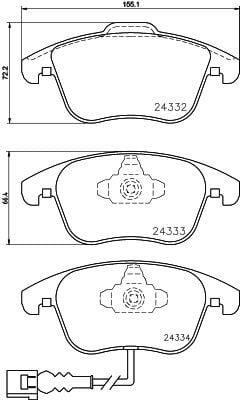 AudiAudi, Seat, Vw Alhambra (710, 711) , Passat (A32, A33) , Passat (B7) , Passat (B8) , Q3 (8 Fren Balatası  Hella Pagid 8Db355014-031HELLA PAGİD 8DB355014-031