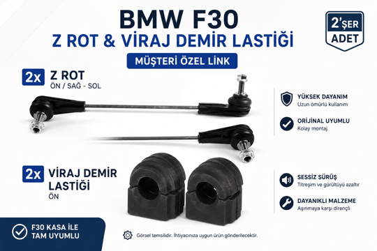 TeknorotBMW F30 2 ADET TEKNOROT Z ROT VE 2 ADET RAPRO VİRAJ DEMİR LASTİĞİRAPRO R57997 X2 / TEKNOROT B-350 X2