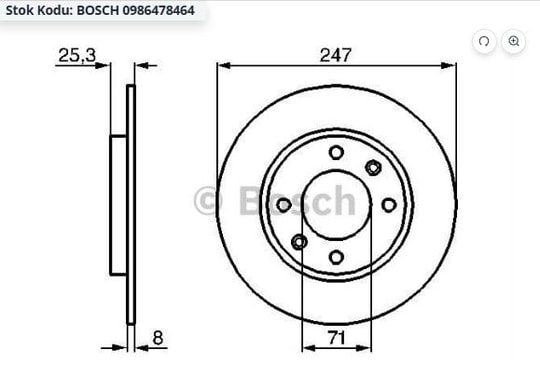 BOSCHBOSCH ÖN VE ARKA DİSK TAKIMIBOSCH 0986478464 - BOSCH 0986478618