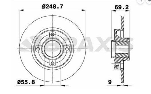 BRAXISBRAXIS AE0055 ARKA FREN DİSK TAKIMBRAXIS AE0055