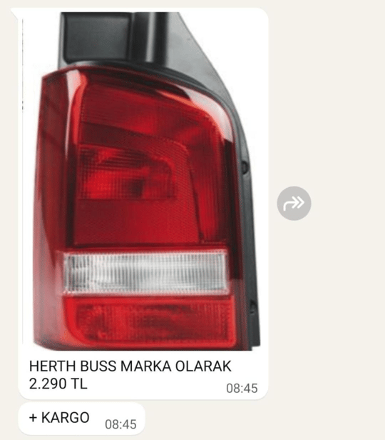 İTHALcaravelle  arka stop   sağ sol   takım  caravelle  arka stop   