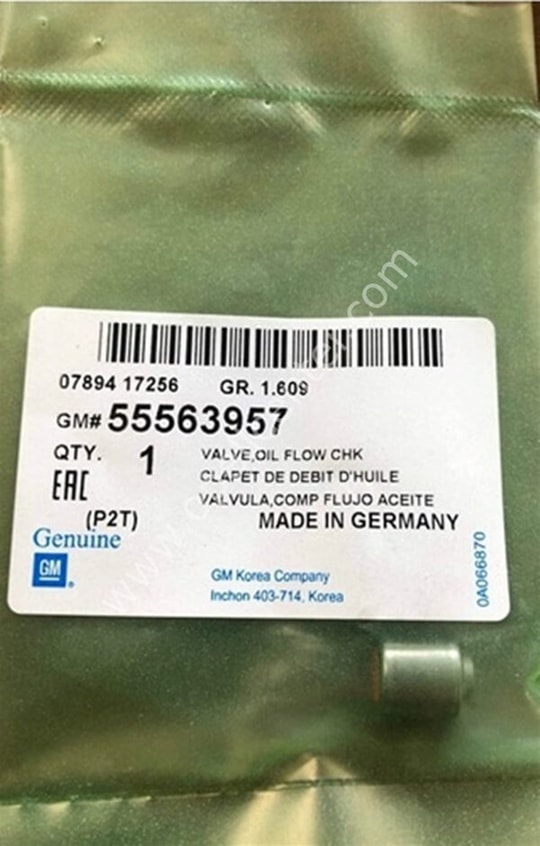 Chevrolet Cruze Yağ Basınç Valfi Orj Gm