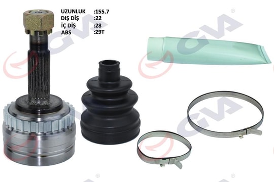 GVADış Aks Kafası Corsa B-C 94 06 Combo B-C 94 11 Tıgra B 04 10 Merıva A 04 10 Abs Li 29 Diş 22X28x52 155MmGVA 4490010K