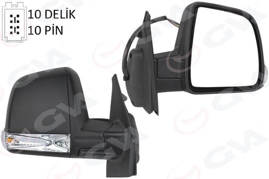 GVADış Dikiz Aynası Elektrikli Sağ Doblo Iıı 2011 Md. Sinyalli Katlanır / Power Flok Desenli 10 FişGVA 1029112