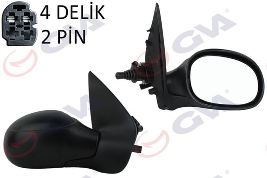 GVADış Dikiz Aynası Sağ 206 98 Mekanik Isıtmalı Sensörlü Konveks 2 Fiş Vm-206HsrGVA 1043202