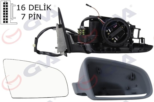 GVADış Dikiz Aynası Sağ A3 03 Elektrikli Isıtmalı 5 Kapılı Katlanır Astarlı Konveks 7 Fiş Vm-010EbrGVA 1075952