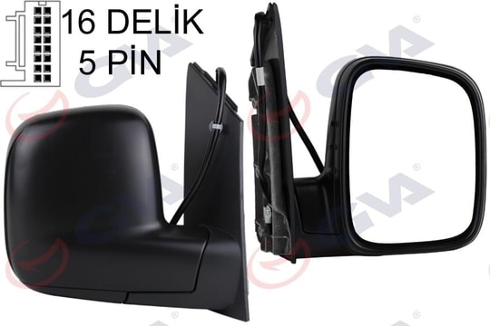GVADış Dikiz Aynası Sağ Caddy 04 Elektrikli Isıtmalı Konveks 5 Fiş Vm-375EhrGVA 1075135