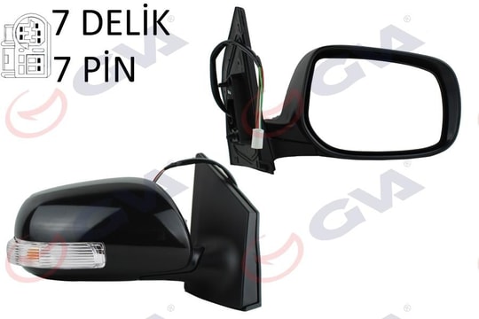 GVADış Dikiz Aynası Sağ Corolla 08 Elektrikli Isıtmalı Katlanır Sinyalli Astarlı Konveks 7 Fiş Vm-6263EbrGVA 1071133