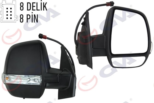 GVADış Dikiz Aynası Sağ Doblo 11 Elektrikli Isıtmalı Sinyalli Çift Cam Konveks 6 Fiş Vm-669EhprGVA 1029170