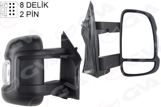 GVADış Dikiz Aynası Sağ Ducato-Boxer-Jumper 06 Mekanik Sinyalli Orta Uzun Kol Konveks Vm-6202RGVA 1027142