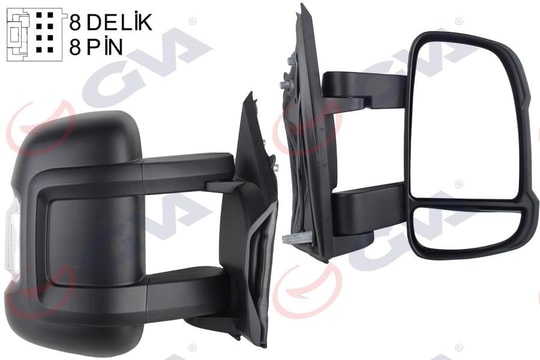 GVADış Dikiz Aynası Sağ Ducato-Boxer-Jumper 06 Elektrikli Isıtmalı Sinyalli Orta Uzun Kol Konveks 8 Fiş Vm-6202EhrGVA 1027152