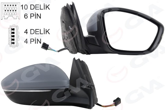 GVADış Dikiz Aynası Sağ Elektrikli Isıtmalı Sinyalli Sensörlü Astarlı Konveks 208 19- Corsa F 19- 10H6p 4H2pGVA 1090227