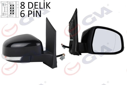 GVADış Dikiz Aynası Sağ Focus Iı 08 11 Elektrikli Isıtmalı Sinyalli Asferik 6 Fiş Vm-6304EharGVA 1035180