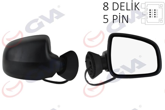 GVADış Dikiz Aynası Sağ Logan Sw-Mcv 08 Elektrikli Isıtmalı Konveks 5 Fiş Vm-6801EhrGVA 1019150