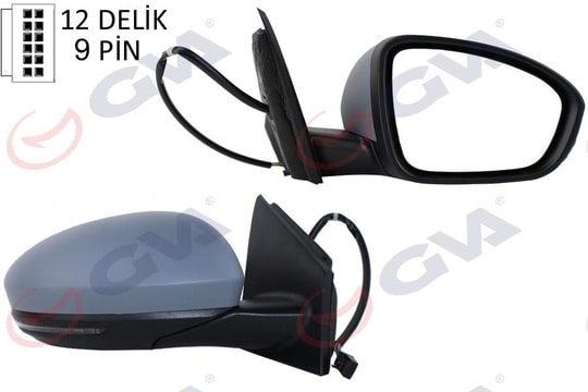 GVADış Dikiz Aynası Sağ Megane 15 Elektrikli Isıtmalı Sinyalli Sensörlü Astarlı Konveks Vm-6142EhpsrGVA 1011430