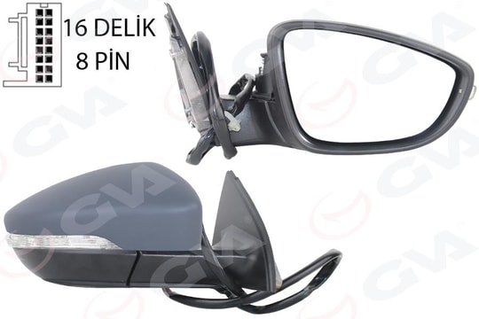 GVADış Dikiz Aynası Sağ Passat 11 Elektrikli Isıtmalı Katlanır Sinyalli Astarlı Konveks 8 Fiş Vm-6194EbrGVA 1075349