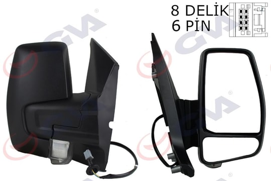 GVADış Dikiz Aynası Sağ Transit Custom V362 12 17 Elektirikli Isıtmalı Desenli SinyalliGVA 1032214