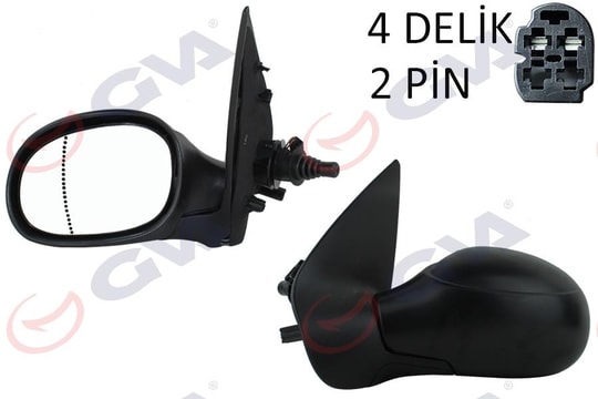 GVADış Dikiz Aynası Sol 206 98 Mekanik Isıtmalı Asferik 2 Fiş Vm-206HalGVA 1043203