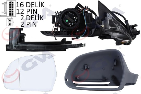 GVADış Dikiz Aynası Sol A4 08 Elektrikli Isıtmalı Katlanır Astarlı Asferik Vm-018EbcalGVA 1075946