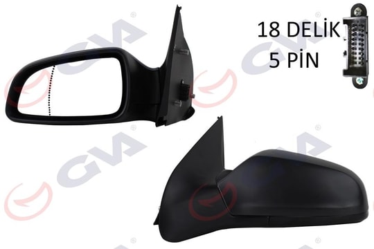 GVADış Dikiz Aynası Sol Astra H 04 Elektrikli Isıtmalı Asferik 5 Fiş Vm-968EhalGVA 1090126
