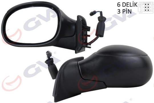 GVADış Dikiz Aynası Sol C3 02 Elektrikli Isıtmalı Konveks 3 Fiş Vm-501ElGVA 1050231