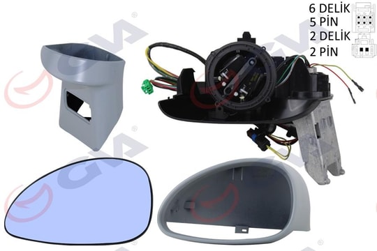 GVADış Dikiz Aynası Sol C4 04 Elektrikli Isıtmalı Astarlı Mavi Cam Konveks Vm-503EhplGVA 1050331