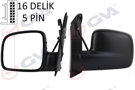 GVADış Dikiz Aynası Sol Caddy 04 Elektrikli Isıtmalı Asferik 5 Fiş Vm-375EhalGVA 1075136