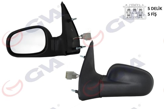 GVADış Dikiz Aynası Sol Clıo 94-98 Elektrikli Isıtmalı Düz Cam 5 Fiş Vm-126EhlGVA 1014106