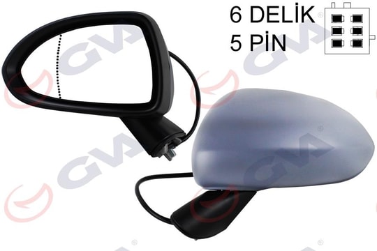 GVADış Dikiz Aynası Sol Corsa D 06 Elektrikli Isıtmalı Astarlı Asferik 5 Fiş Vm-964Ehpal 13187615GVA 1090226