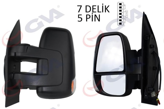 GVADış Dikiz Aynası Sol Daıly 06 Mekanik Kısa Kol Sinyalli Konveks 2 Fiş Vm-6950LGVA 1029931