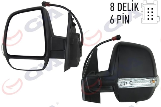 GVADış Dikiz Aynası Sol Doblo 11 Elektrikli Isıtmalı Sinyalli Çift Cam Konveks 6 Fiş Vm-669EhplGVA 1029171