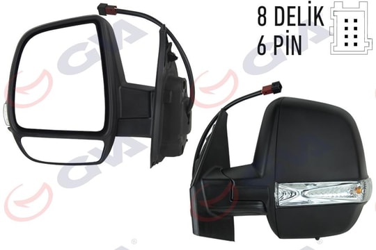 GVADış Dikiz Aynası Sol Doblo 11 Elektrikli Isıtmalı Sinyalli Çift Cam Konveks 6 Fiş Vm-669EhplGVA 1029171