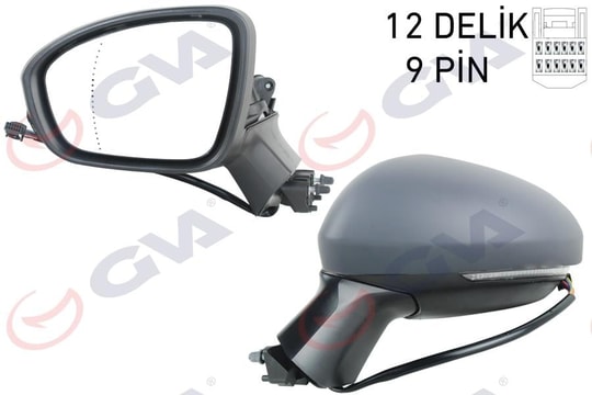 GVADış Dikiz Aynası Sol Elektrikli Isıtmalı Sinyalli Katlanır Astarlı Asferik Clıo V 19- 12H9pGVA 1014347