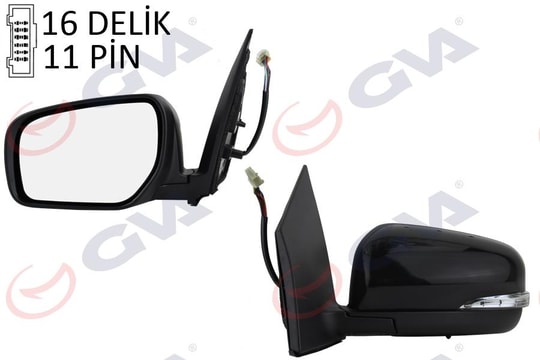 GVADış Dikiz Aynası Sol Kaleos 10 Elektrikli Isıtmalı Sinyalli Katlanır Sensörlü Siyah Kapak Konveks 11 FişGVA 1019551