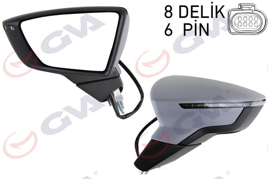 GVADış Dikiz Aynası Sol Leon 12 Elektrikli Isıtmalı Sensörlü Sinyalli Astarlı Konveks Vm-367EhplGVA 1061613