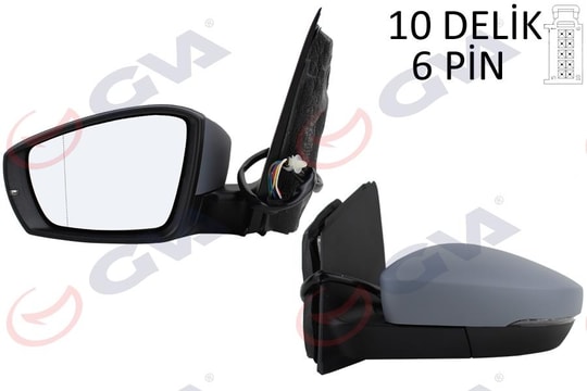 GVADış Dikiz Aynası Sol Polo 09 Elektrikli Isıtmalı Astarlı Asferik 6 Fiş Vm-388NehpalGVA 1075457