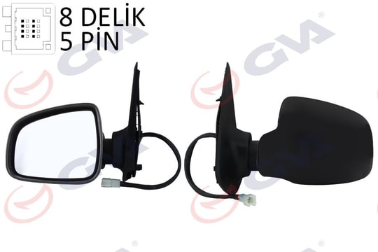 GVADış Dikiz Aynası Sol Sandero Stepway 12 Elektrikli Siyah Kapak Konveks Vm-6804EhlGVA 1019169