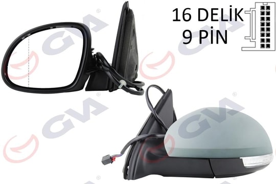 GVADış Dikiz Aynası Sol Tıguan 09 Elektrikli Isıtmalı Katlanır Ç.Aydınlatmalı Sinyalli Astarlı Asferik Vm-383NebalGVA 1075621