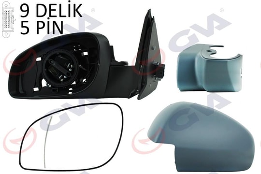 GVADış Dikiz Aynası Sol Vectra C 03 Elektrikli Isıtmalı Astarlı Asferik 5 Fiş Vm-966EhpalGVA 1090336