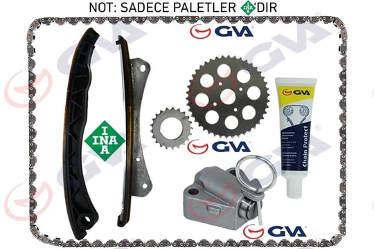 GVAEksantrik Zincir Seti Astra H-Corsa C-D-Combo-C-D-Astra J-Merıva-Albea-Doblo-Egea-Punto-500- 1.3 Jtd -1.3 Cdtı E4-E5-E6 Gergi KitiGVA 59C2110-1