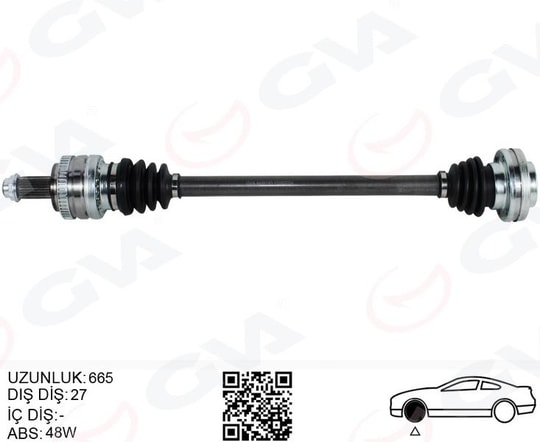 GVAKomple Aks Arka Sağ Bmw E81 E82 E87 E90 E91 E92 E93 665Mm Otom. Sanz.GVA 4499185