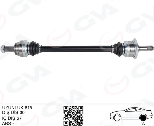 GVAKomple Aks Arka Sağ Bmw N20 F10 F12 F13 F06 814Mm Diş 30 Diferansiyel Diş 27GVA 4499203