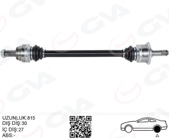 GVAKomple Aks Arka Sağ Bmw N20 F10 F12 F13 F06 814Mm Diş 30 Diferansiyel Diş 27GVA 4499203