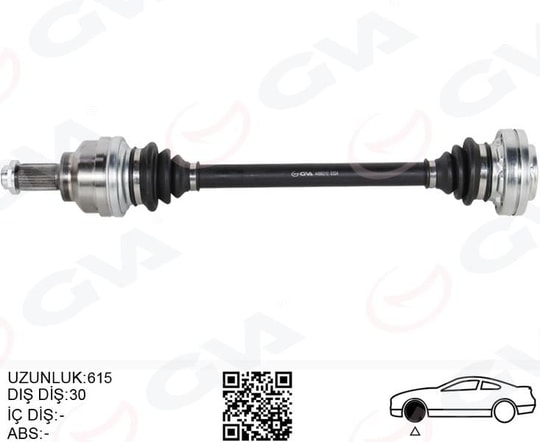 GVAKomple Aks Arka Sağ/Sol Bmw E39 615Mm Diş 30GVA 4499210