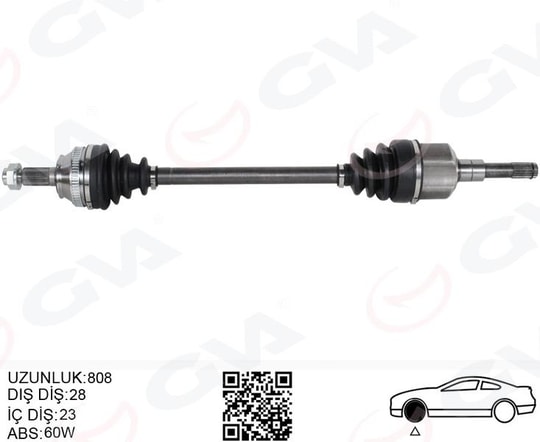GVAKomple Aks Arka Sağ/Sol Freelander I L314 98 06 808MmGVA 4499224