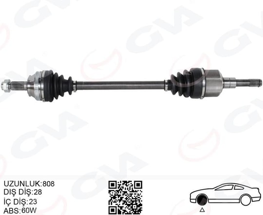 GVAKomple Aks Arka Sağ/Sol Freelander I L314 98 06 808MmGVA 4499224