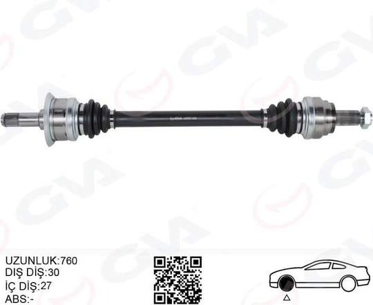 GVAKomple Aks Arka Sol Bmw N20 F10 F12 F13 F06 760Mm Diş 30 Diferansiyel Diş 27GVA 4499202